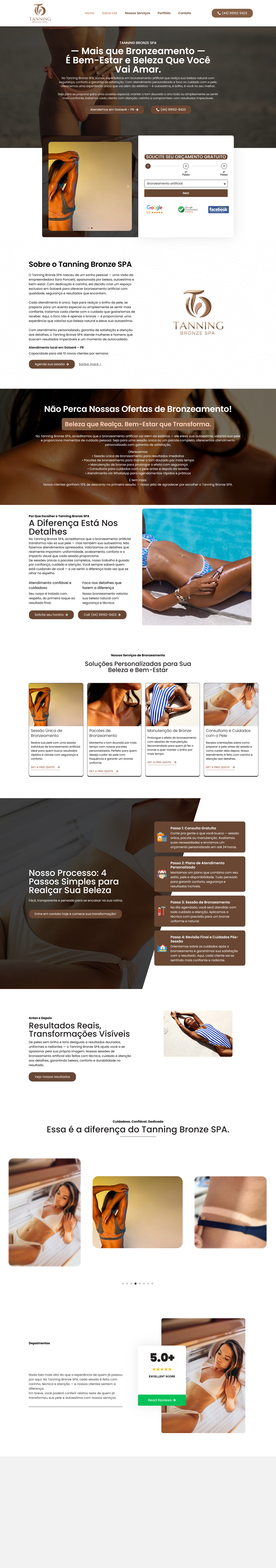 Site da Tanning Bronze SPA